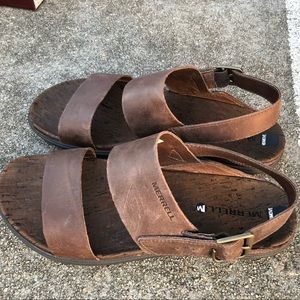 Merrell Brown Leather 2-strap adjustable Sandals